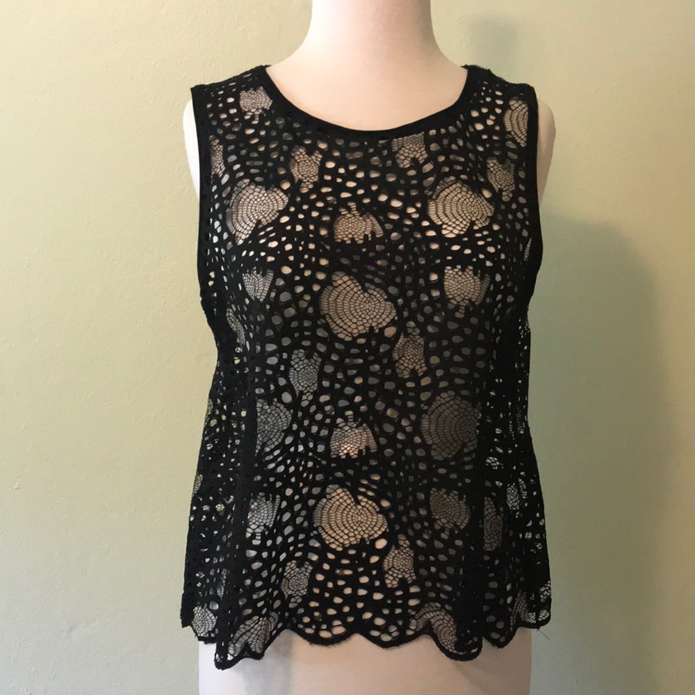 Zara Black See Through Top